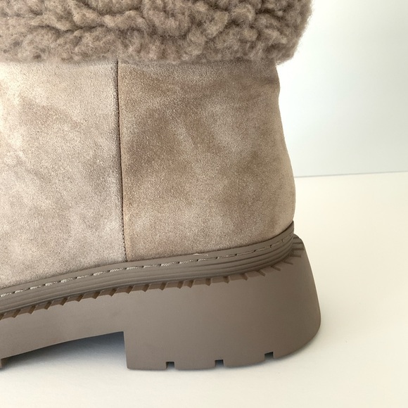 Marc Fisher Vina Light Natural Suede Short Lug Sole Boots Women’s Size 9.5 NWOB - Picture 8 of 16